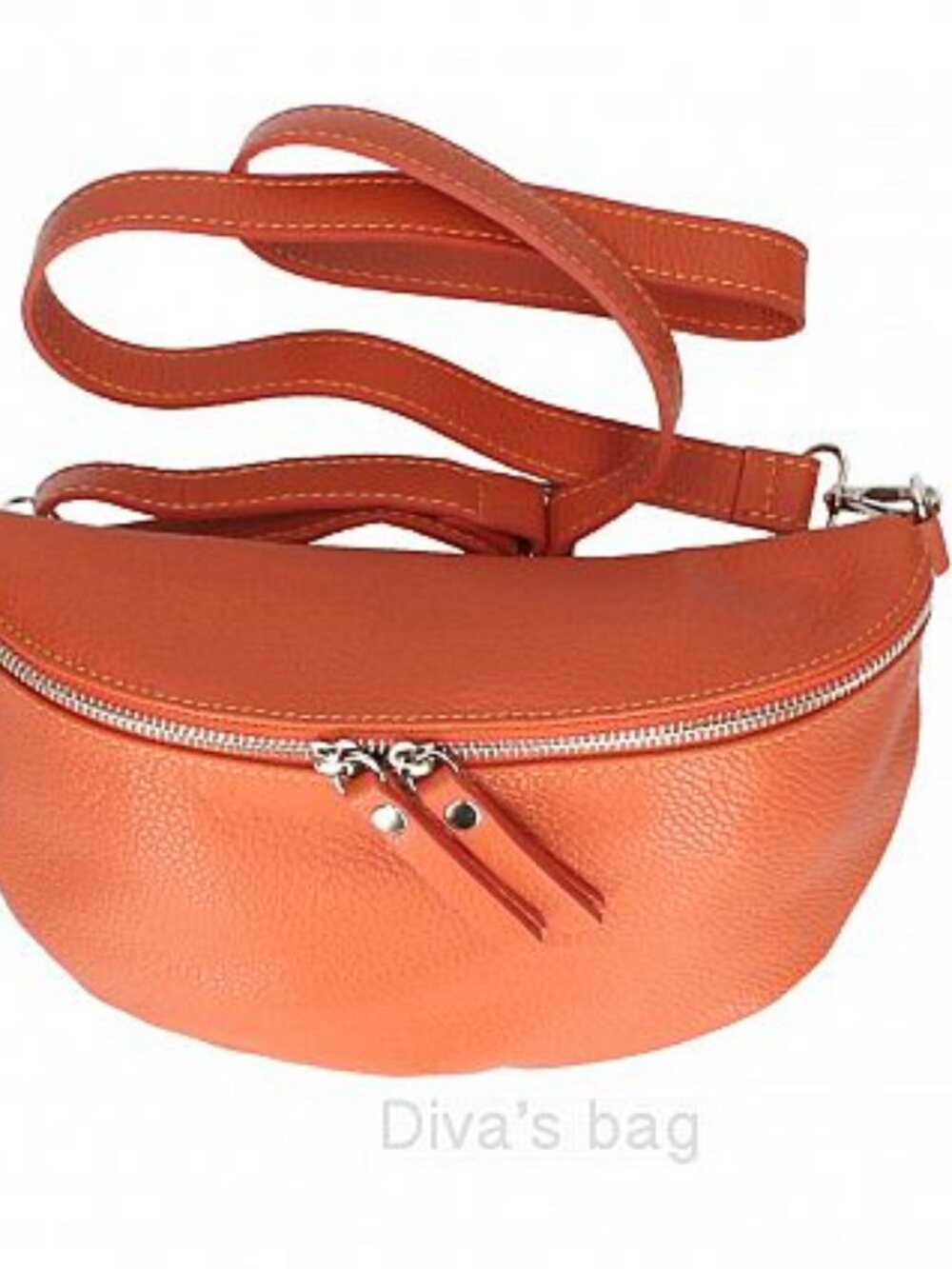 Jaden Leather Italy Crossbody in Papaya Casual Travel School Work Cruise Festive